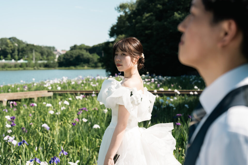 福山市の春日池公園にてフォトウェディング